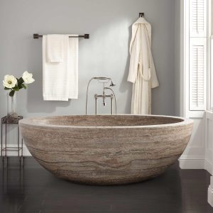 Travertine Oval Bathtub