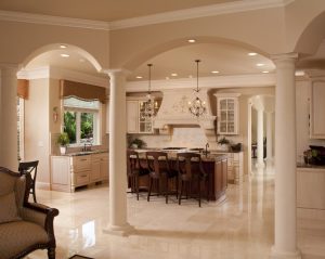 Contemporary Kitchen Island with Support Columns