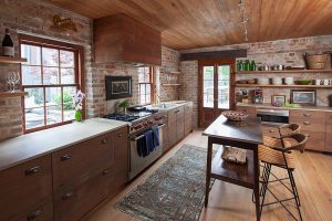 Custom Exposed Brick Kitchen