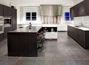 Dark Floor Kitchen Tiles