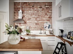 Elegant Exposed Brick Kitchen