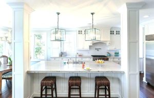Modern Kitchen Island with Support Columns