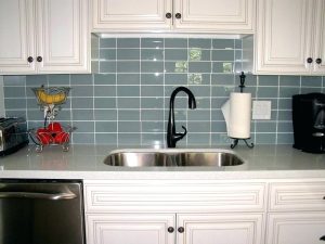 Nice Grey Subway Tile Backsplash Kitchen