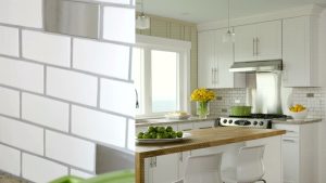 Glass Grey Subway Tile Backsplash Kitchen