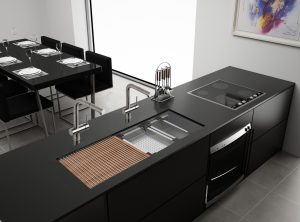 Two Tiered Ledged 43x22 Kitchen Sink