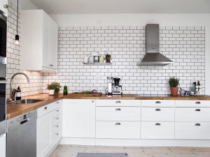 White Kitchen Grey Subway Tile Backsplash